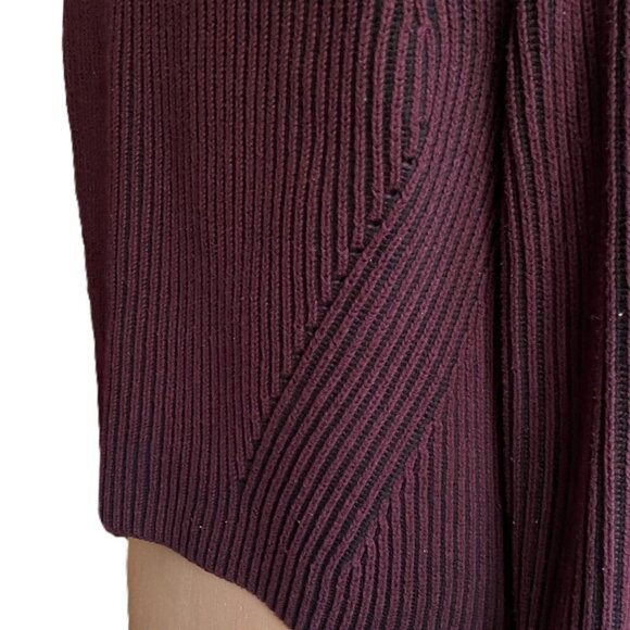 NWOT Athleta Rockland Sweater Aubergine/ Eggplant & Black textured, ribbed S - Picture 7 of 10